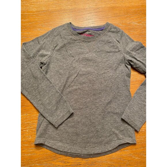 Hanes Girls Long Sleeve Heather Gray Tee Shirt Size S - Picture 1 of 2